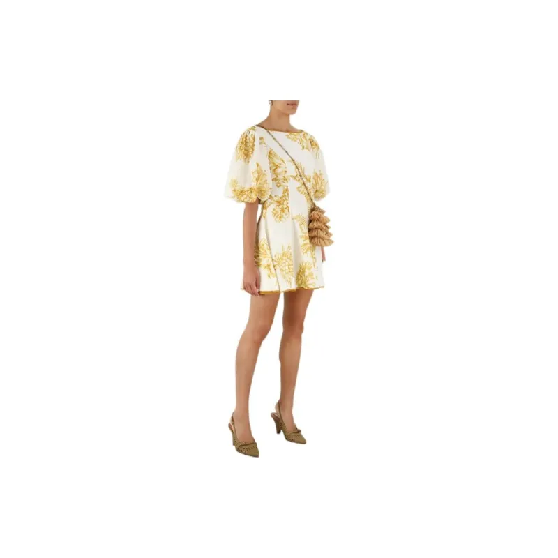Zimmermann Short-Sleeved Dresses Women's Gold-3