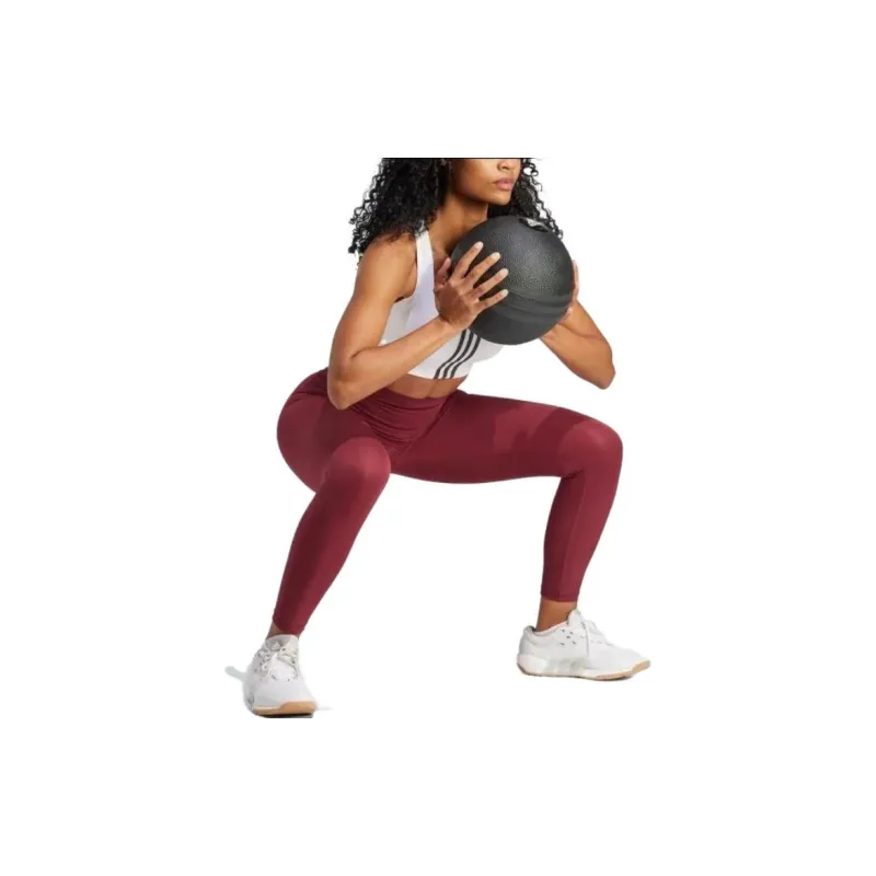 Adidas Women's Optime Stash Pocket High Waisted 7/8 Leggings Shadow Red-2