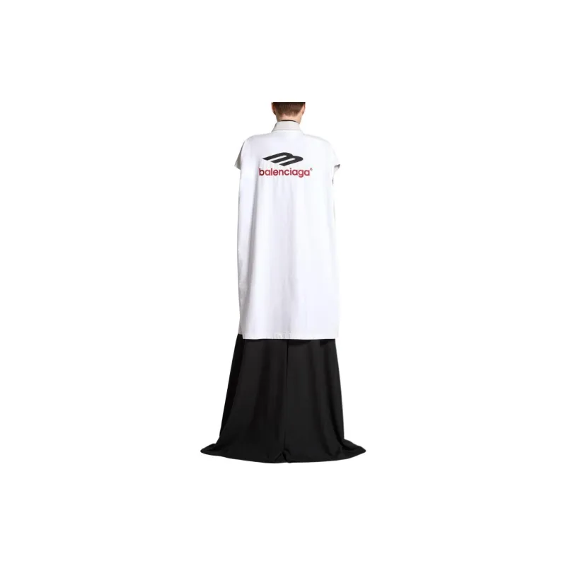 Balenciaga Sleeveless Dress Loose Fit Style Women's White-3