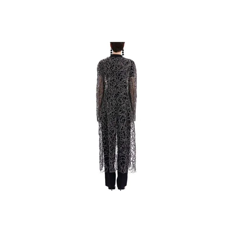 Oscar De La Renta Crystal Embroidered Cord Coat-2
