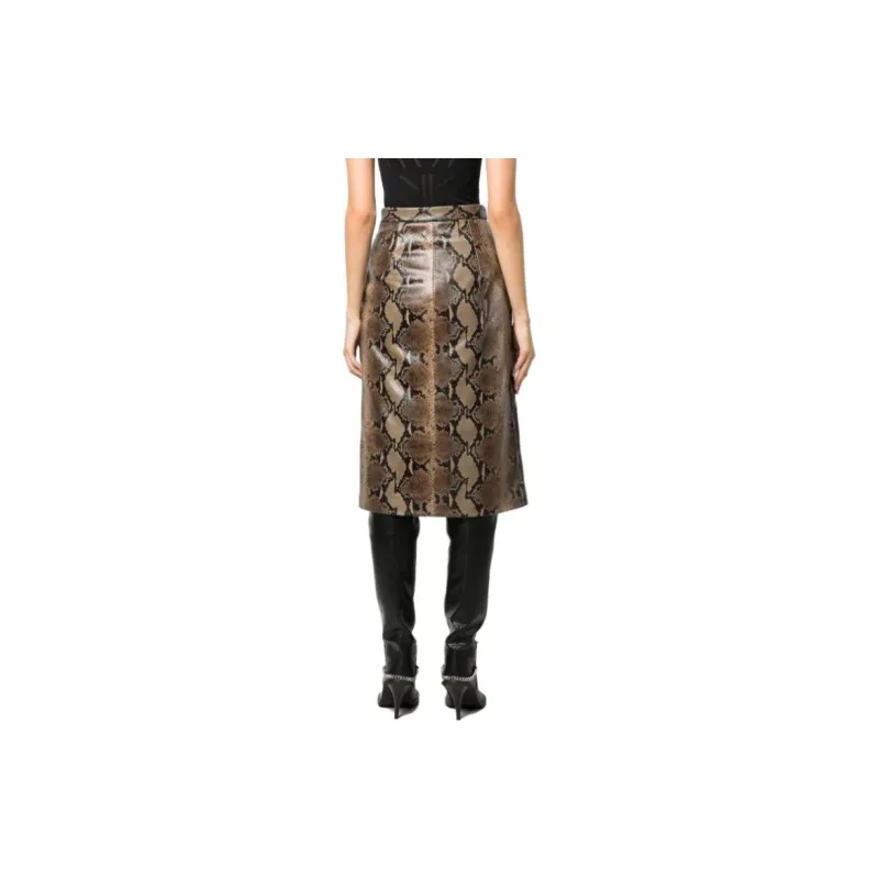 KHAITE Fraser Embossed Midi Skirt-4