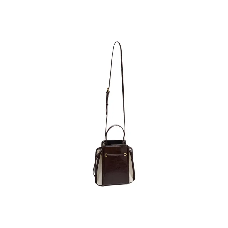 ZARA Cotton Bucket Bags Handbags Mini Women's Dark Brown-3