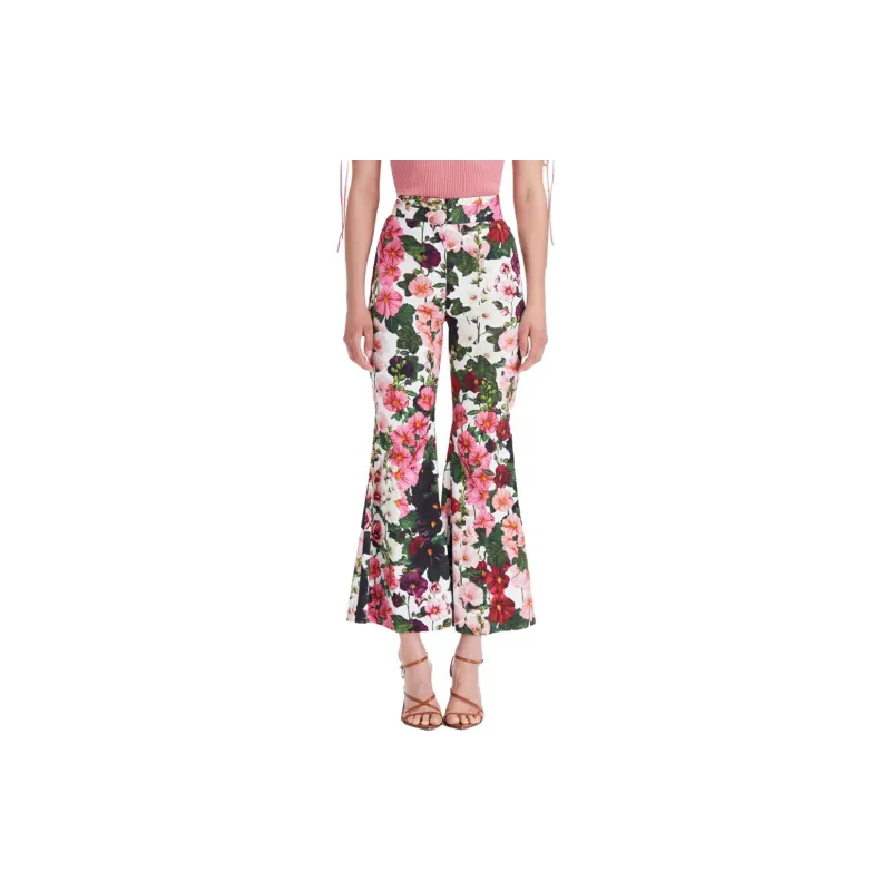 Oscar De La Renta Hollyhock Flared Cropped Trousers-2