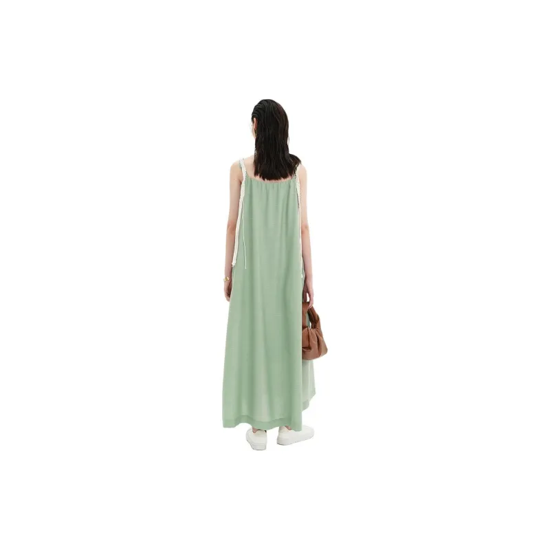 Self Who SS24 Slip Dresses Women's Gray Pea Green-2