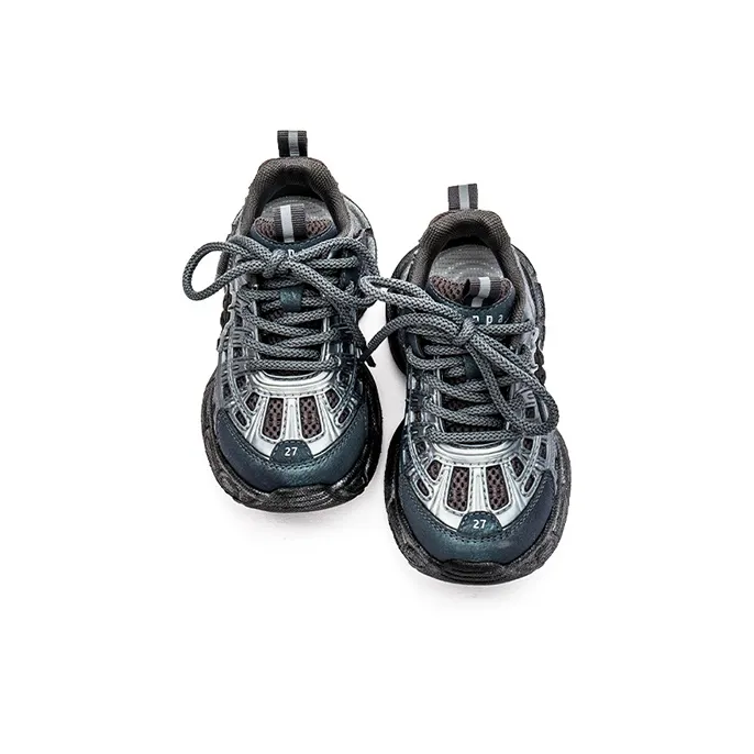 KAPPA KIDS Breathable Low Top Casual Shoes Black Silver Kids'-8