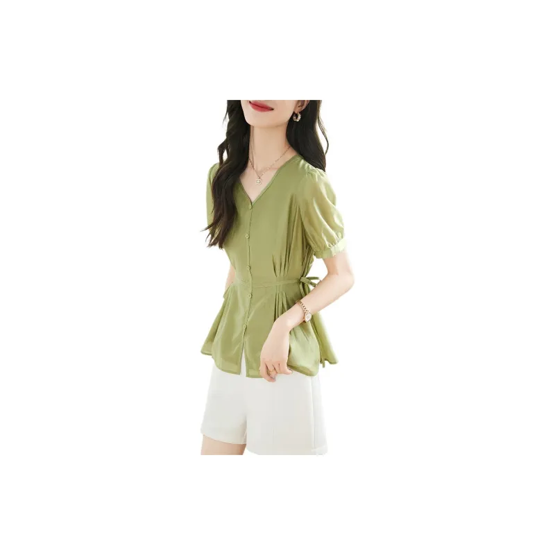 Mo Han Yi Mei Shirt Women's Green-1