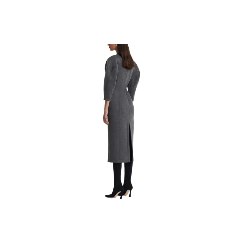 SCANLAN THEODORE Scuba Cocoon Sleeve Dress Long-Sleeved Dresses Women's Grey/Gray-3
