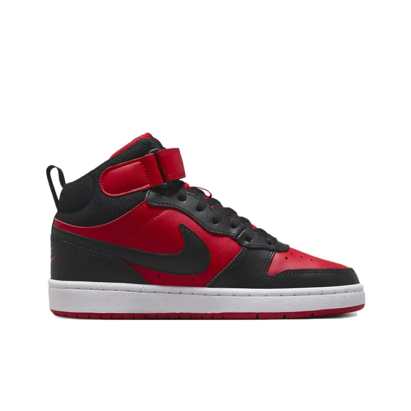 Nike Court Borough Mid 2 GS 'Black University Red'-1