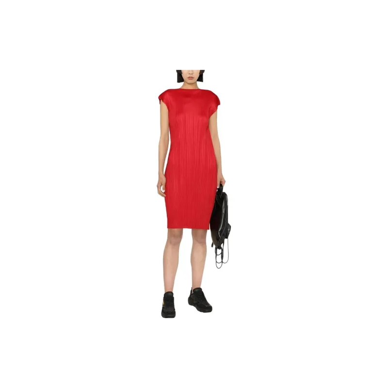 PLEATS PLEASE ISSEY MIYAKE Plissé effect Midi Dress-1