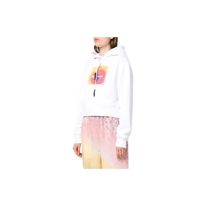 PALM ANGELS X The Webster Square Leaf Hoody 'White/Orange'-3
