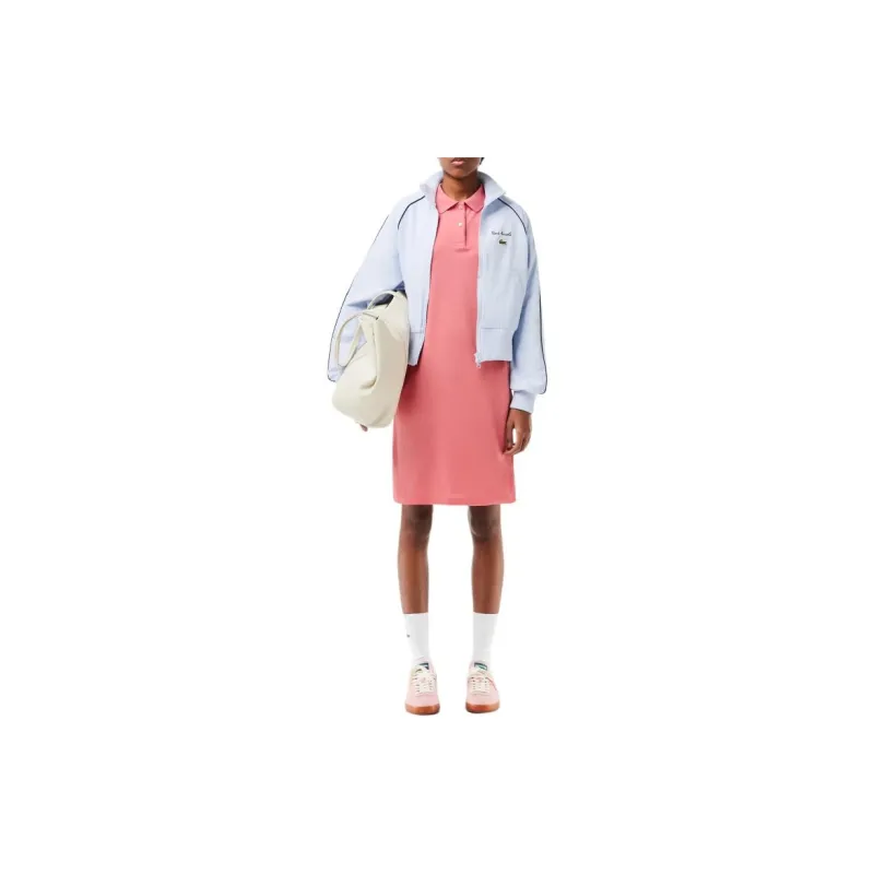 LACOSTE Short Sleeved Dress Women's Pink-1