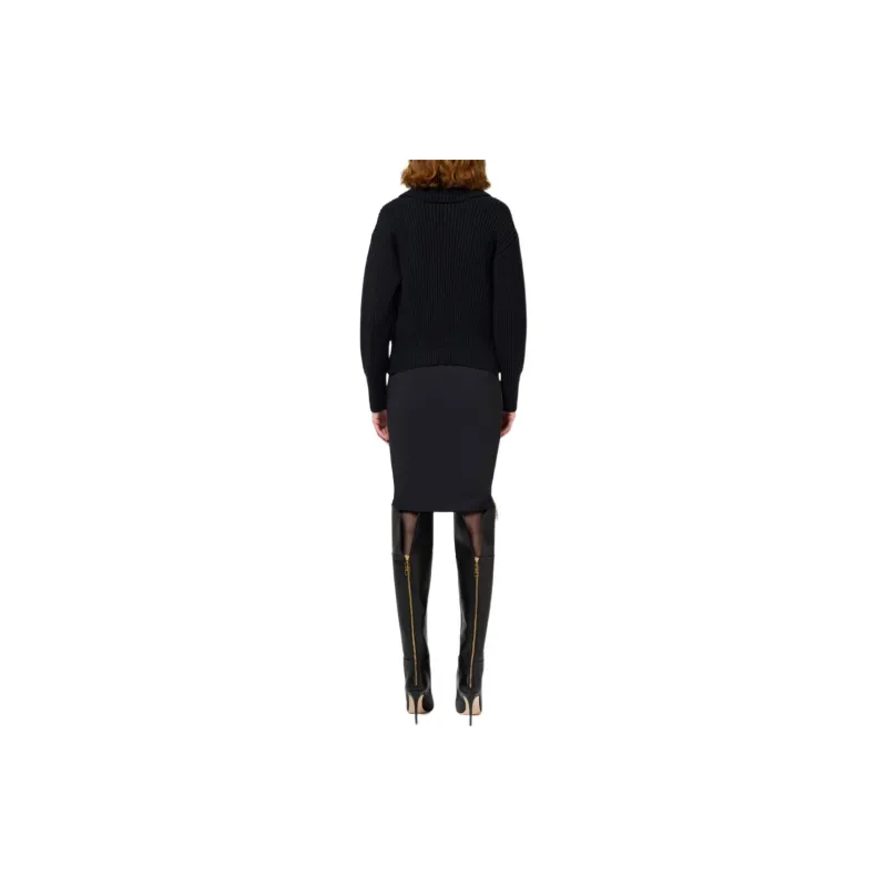 Elisabetta Franchi Zip Detailed Midi Crepe Skirt-3