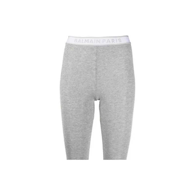 BALMAIN Leggings Women's Silver-4