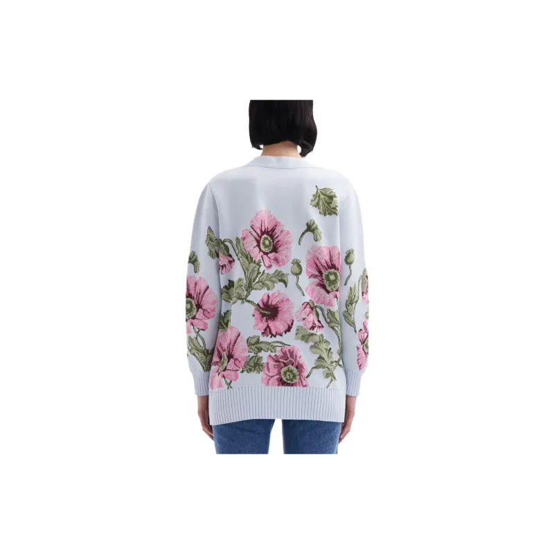 Oscar De La Renta Floral Jacquard Cardigan-2