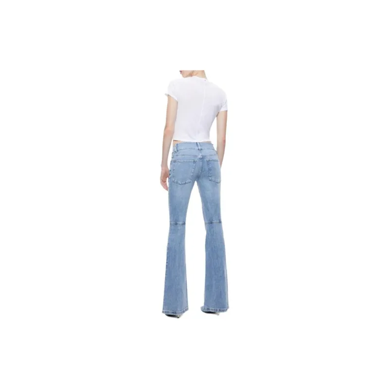 ALICE+OLIVIA Stacey Low Rise Bell Bottom Jean Jeans Women's Blue-3