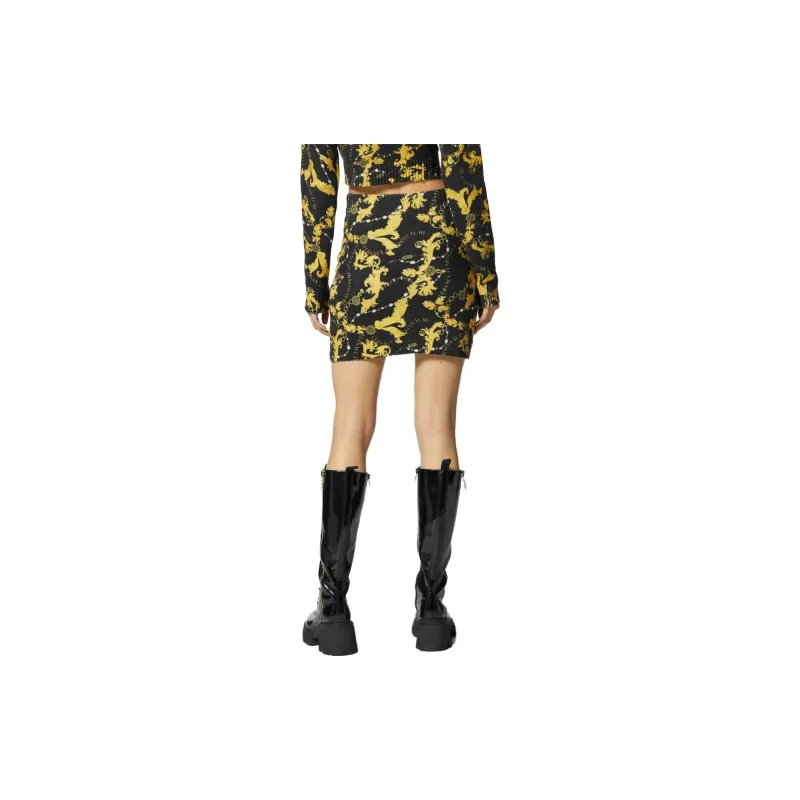 VERSACE Chain Couture print Knitted Miniskirt-3