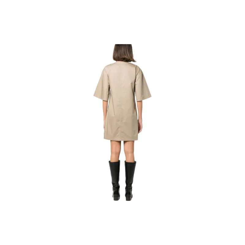 CELINE Short Sleeved Dresses Women's Beige-2