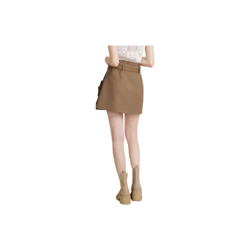 Goodland Casual Short Skirts Women's Khaki-1