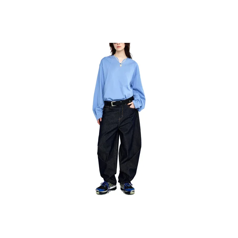 ADER ERROR ADER ERROR Through Editism Series T Shirts Women's Light Blue-2