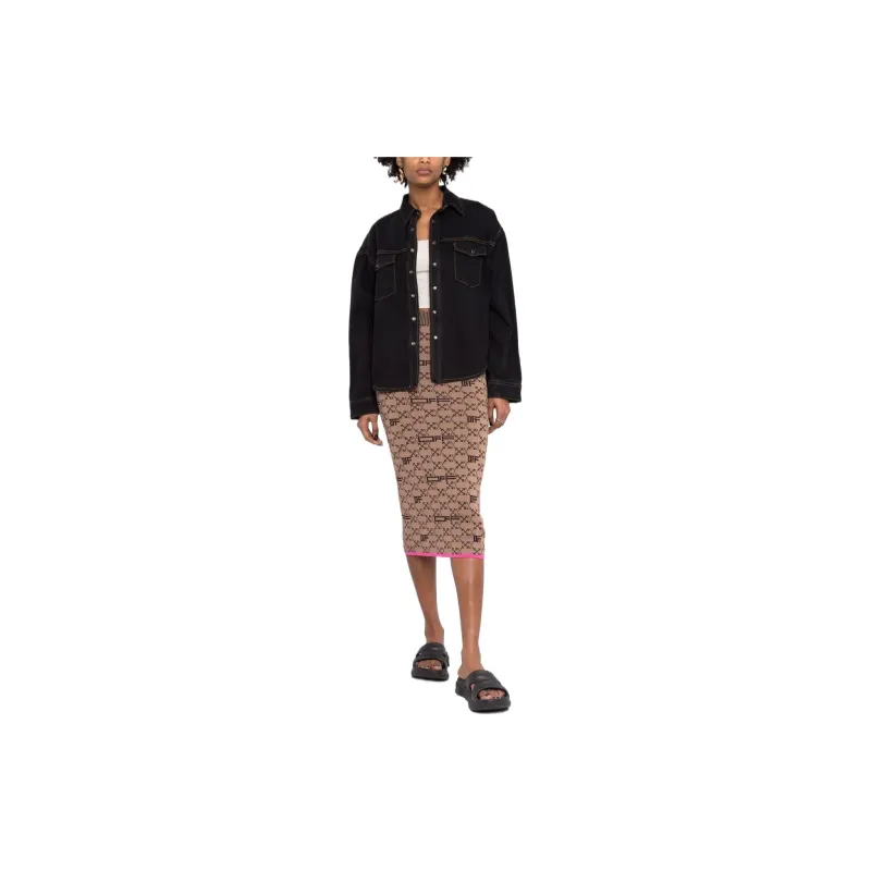 OFF WHITE Intarsia knit Arrows logo Pencil Skirt-2