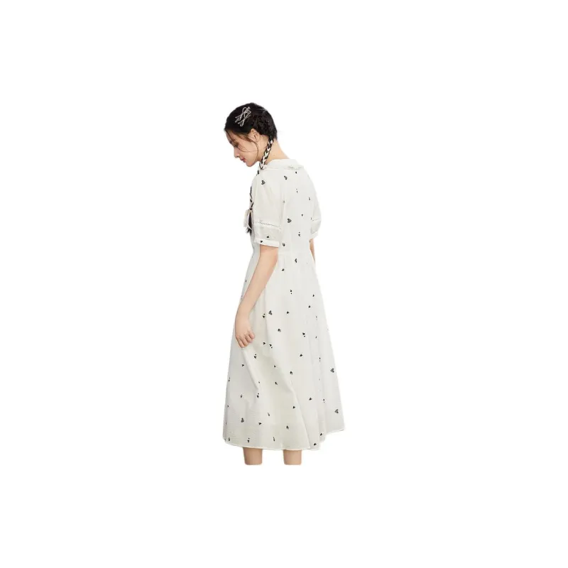 ZIHAN Short Sleeved Dress Women's White-1