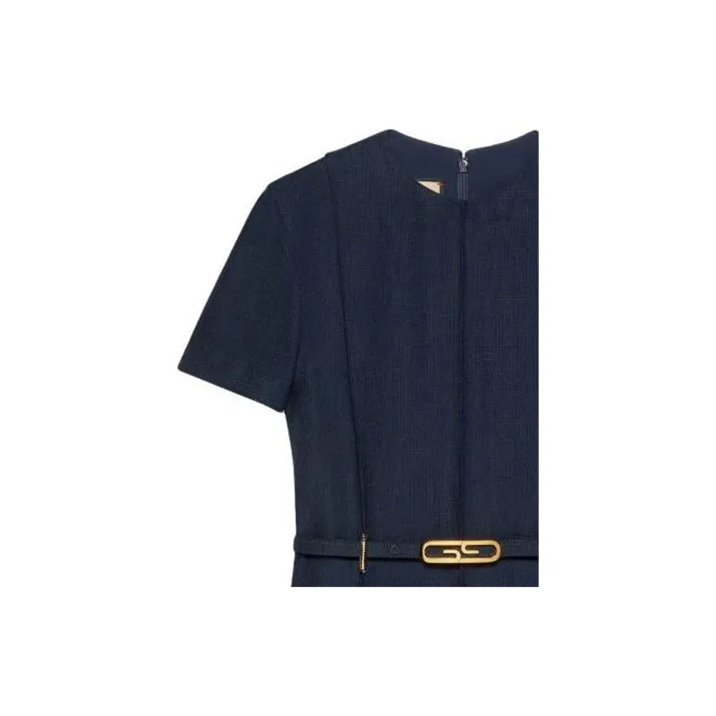 GUCCI Short-Sleeved Dresses Women's Navy Blue-1