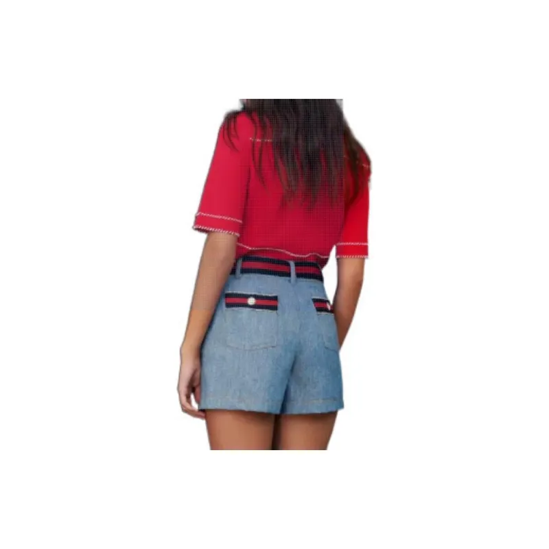 Maje Denim Shorts Women's Blue-2