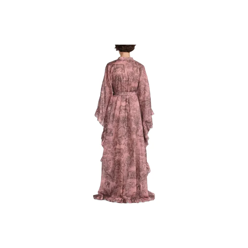 DIOR All Over Patterned Ruffled Dress-3