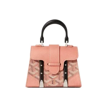 GOYARD Saigon Canvas With Calfskin Shoulder Bag Crossbody Bag Handbag Mini Women's Pearl Pink