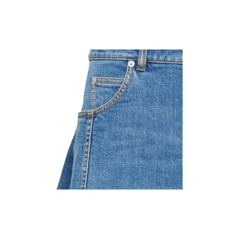 Alexander McQueen Kickback Draped Denim Skirt-4