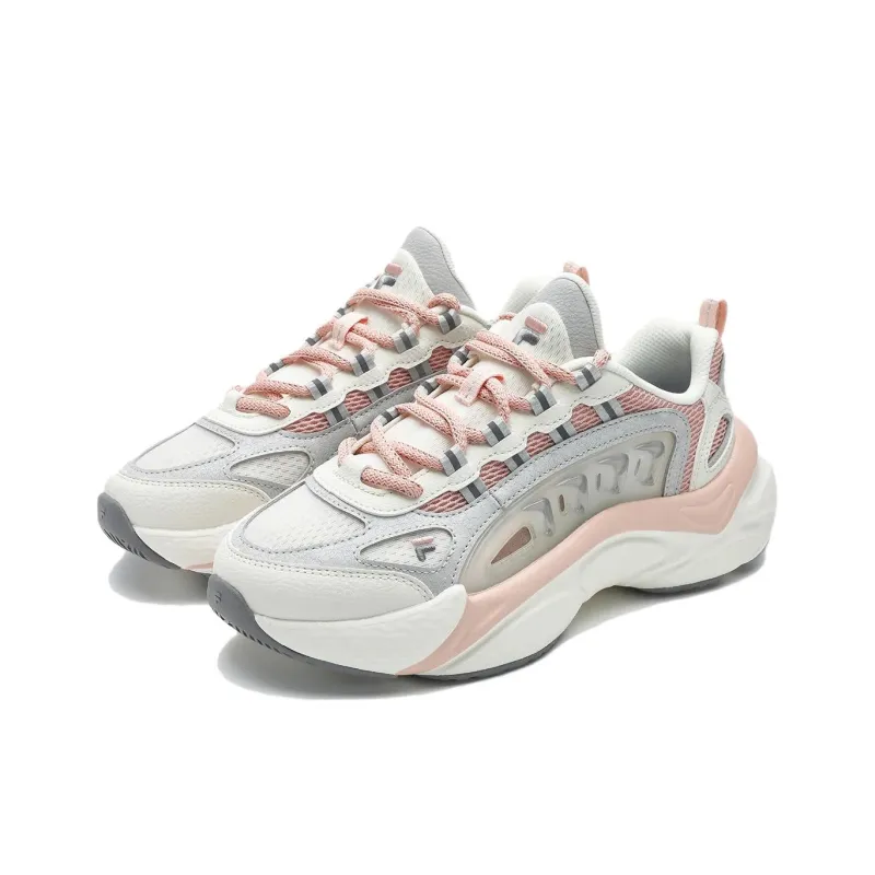 FILA FUSION SKY TRAIL DX Fishbone Head Cushioning Wear Resistant Low Top Casual Shoes Women's White Pink-2