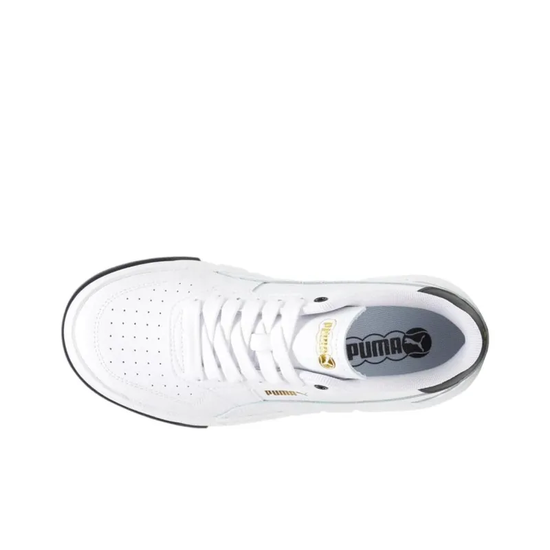 PUMA Cali Abrasion Resistant Low Top Kids' Skateboarding Shoes White Black Teenagers-3