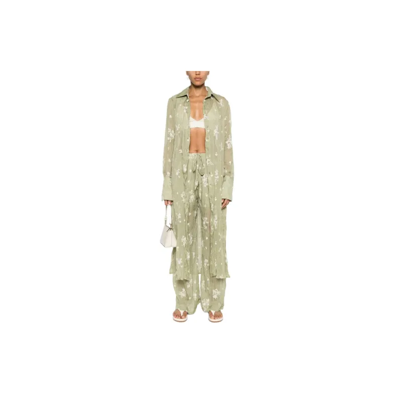SABINA MUSAYEV SS24 Casual Pants Women's Olive Green-1