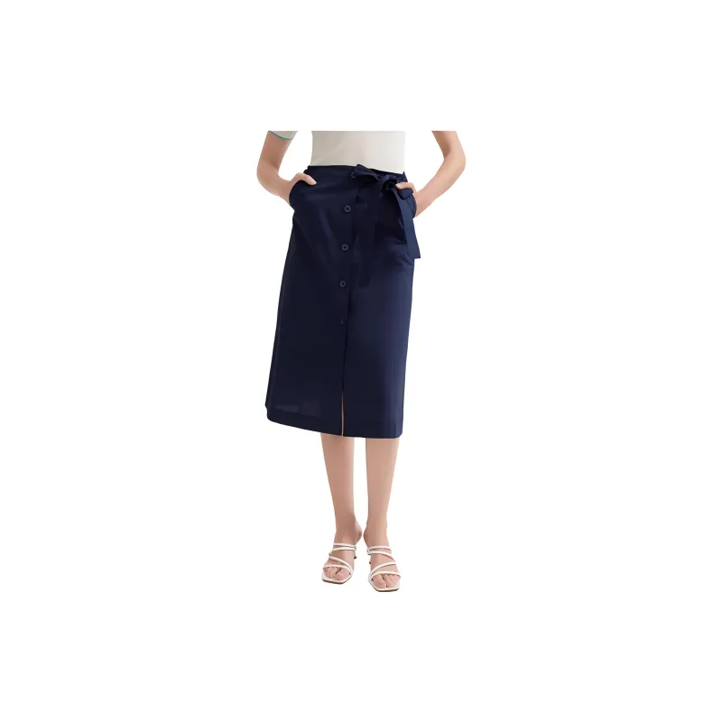 Hush Puppies Casual Long Skirts Women's Dark Blue-1