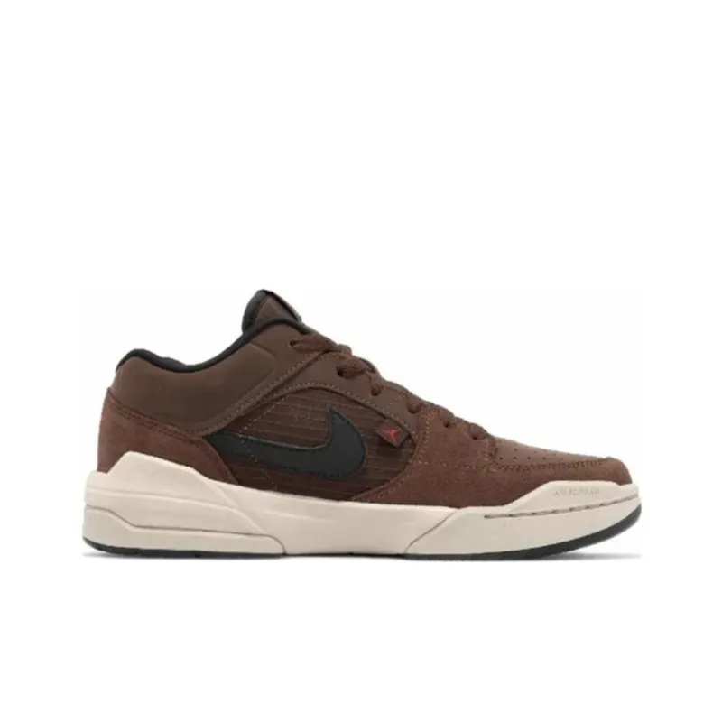Jordan Stadium 90 Anti Slip Wear Resistant Low Top Children's Basketball Shoes Brown Unisex-1