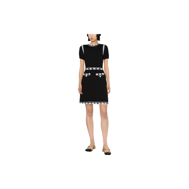 MOSCHINO Crochet Trim Crewneck Dress-1