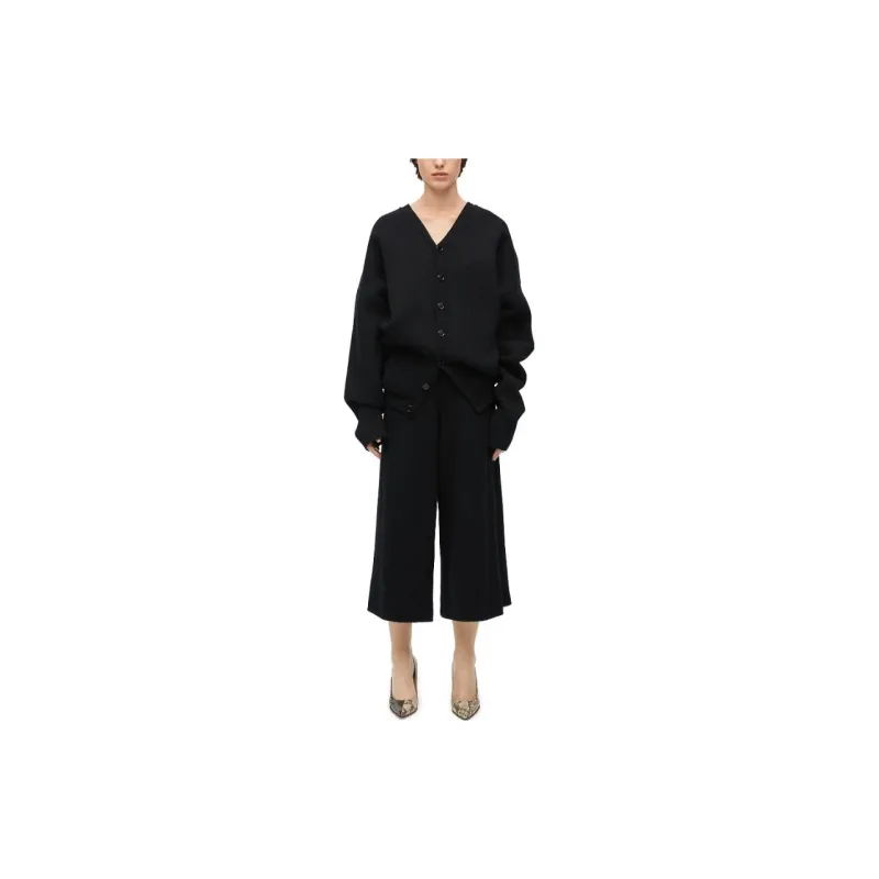 LOEWE Draped Cardigan 'Black'-1