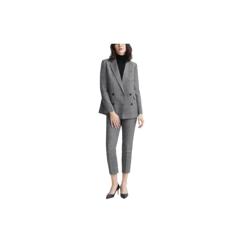 THEORY Casual Pants Women's Gray Mixed Color-1