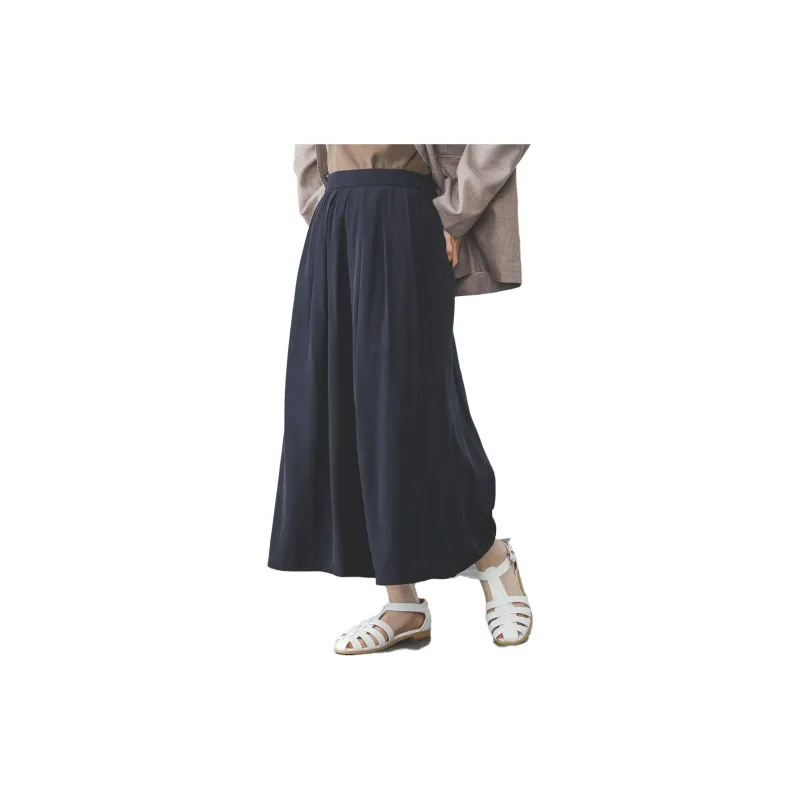 Beams Casual Pants Women's Marine Blue-3