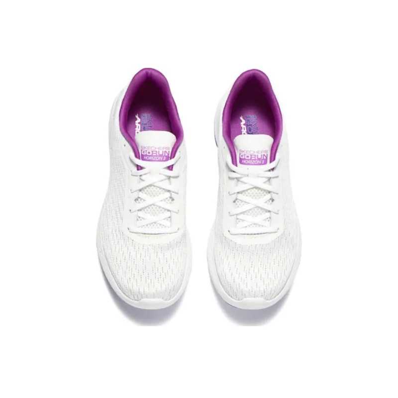 Skechers Cushioning Anti Slip And Wear Resistant Low Top Running Shoes Women's Purple White-4