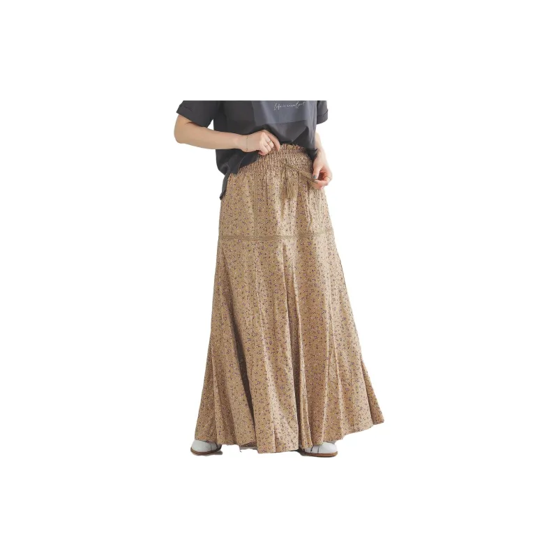 Beams Casual Long Skirts Women's Beige-3