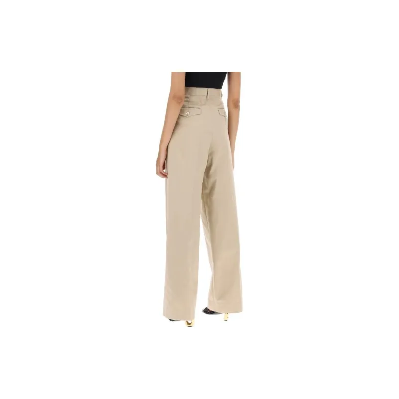 Lanvin High Waist Wide Leg Gabardine Trousers-2