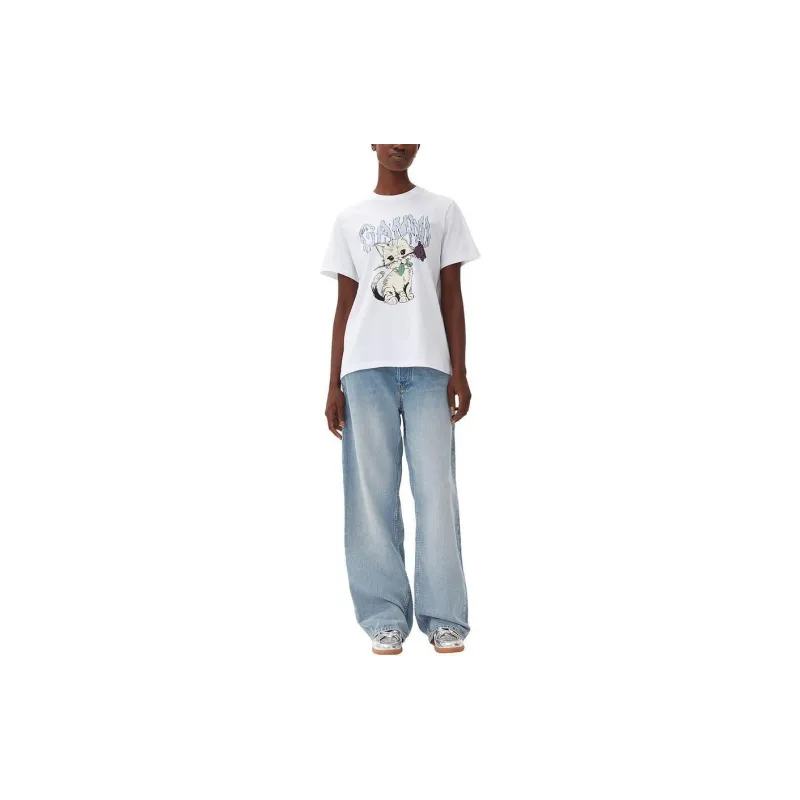 GANNI SS24 Regular T Shirt Women's Bright White-1
