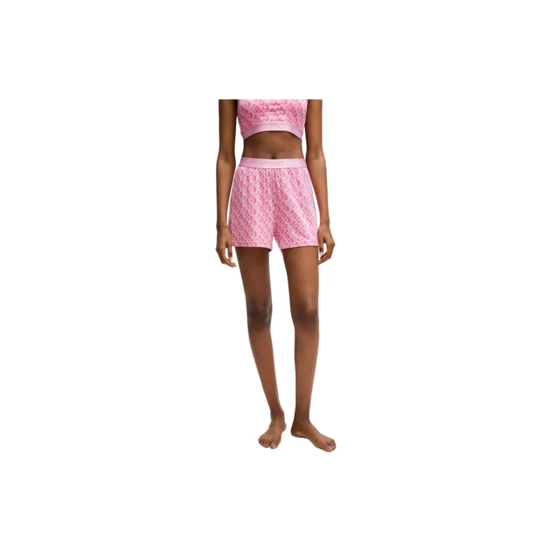HUGO BOSS Stretch Jersey Pyjama Shorts With Seasonal Prnt Casual Shorts Women's Pink-2