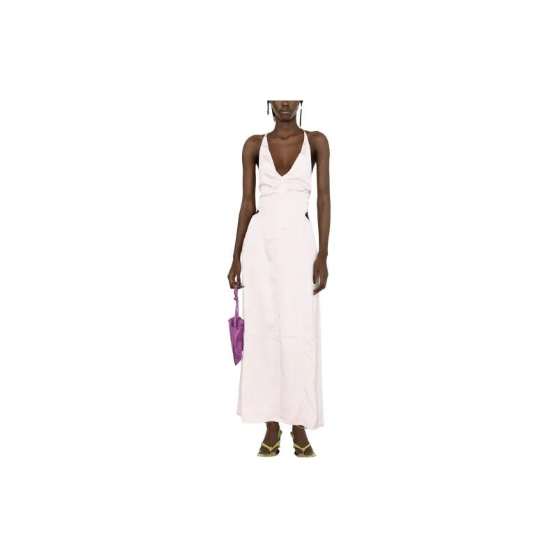 GANNI Cut-Out Halterneck Sleeveless Dress-1