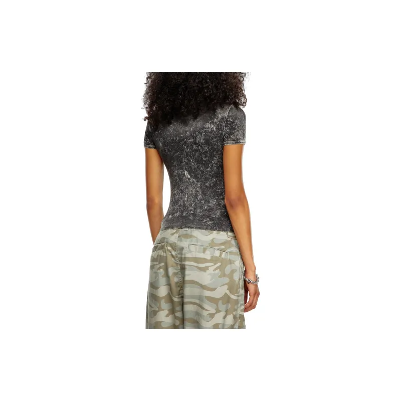DIESEL T Uncuties Logo Plaque Bleached Effect T Shirt-2