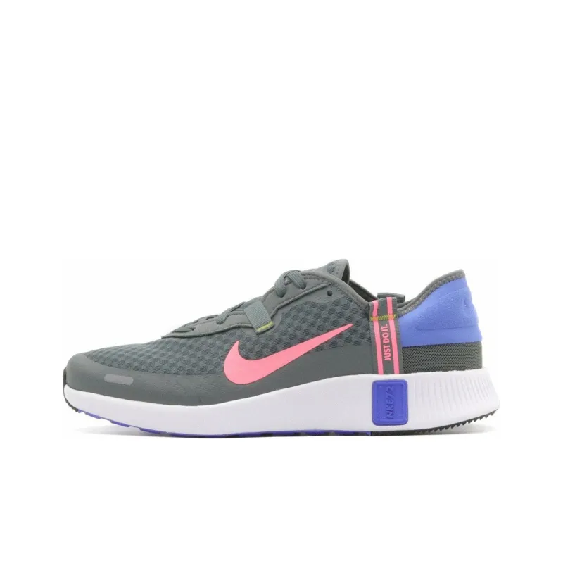Nike Reposto Anti Slip Wear Resistant Low Top Kids' Running Shoes Gray Teenagers-0
