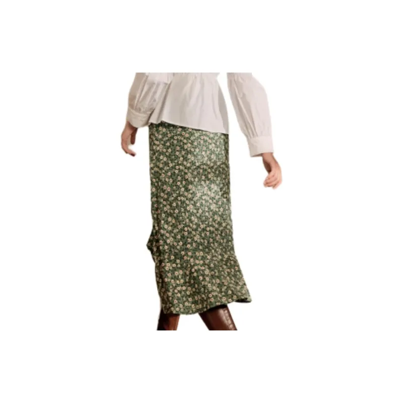 QIAOYUHUAZUN Casual Long Skirts Women's Green-1
