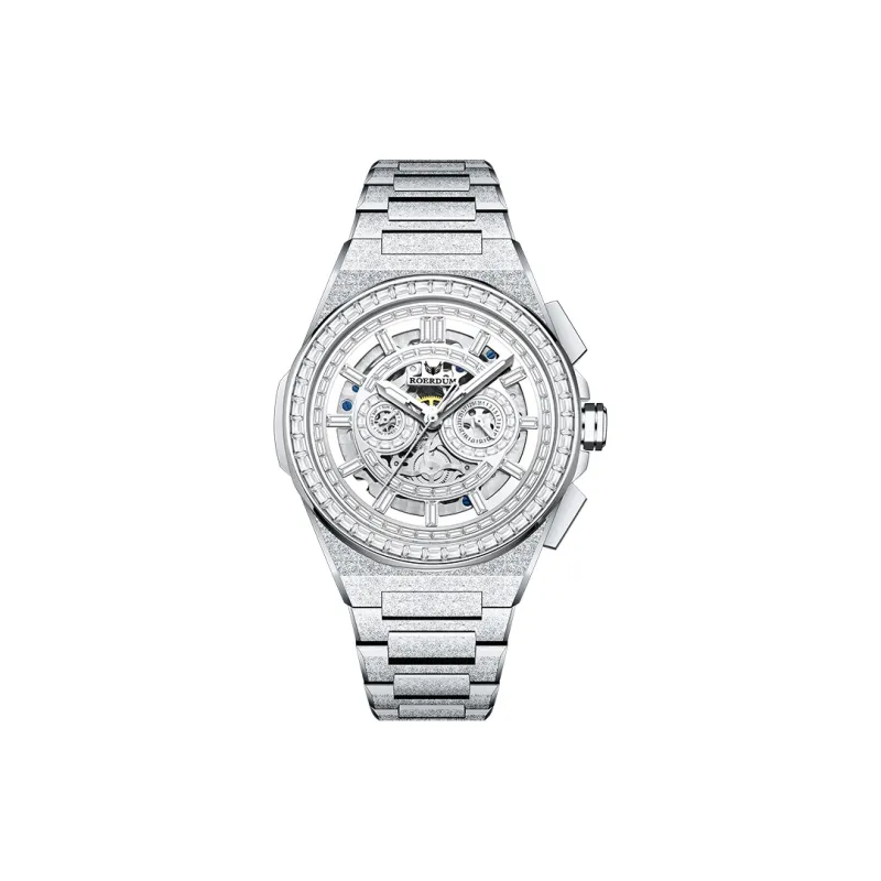 ROERDUM Sea Zhi Collection Frost Wing Mechanical Movement Steel Strap Watch Men's Watches White Dial-0