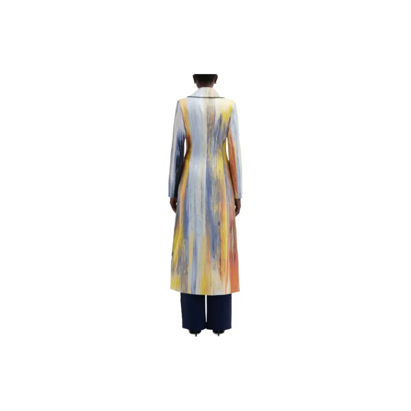 Oscar De La Renta Brush-print Jacquard Silk Coat-2